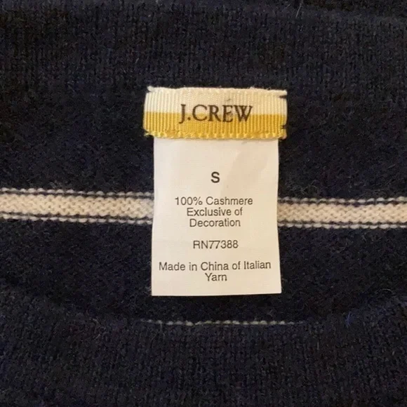 J. Crew Italian Cashmere Anchor stripe top Sm XS - Picture 4 of 8